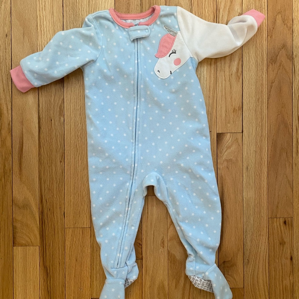 Carters Fleece unicorn Sleeper 12 Mo